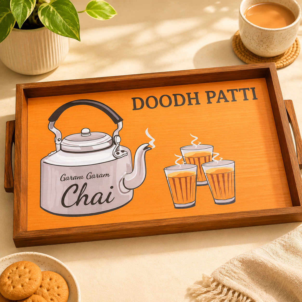 DOODH PATTI TRAY BY WOODEN CRAFT